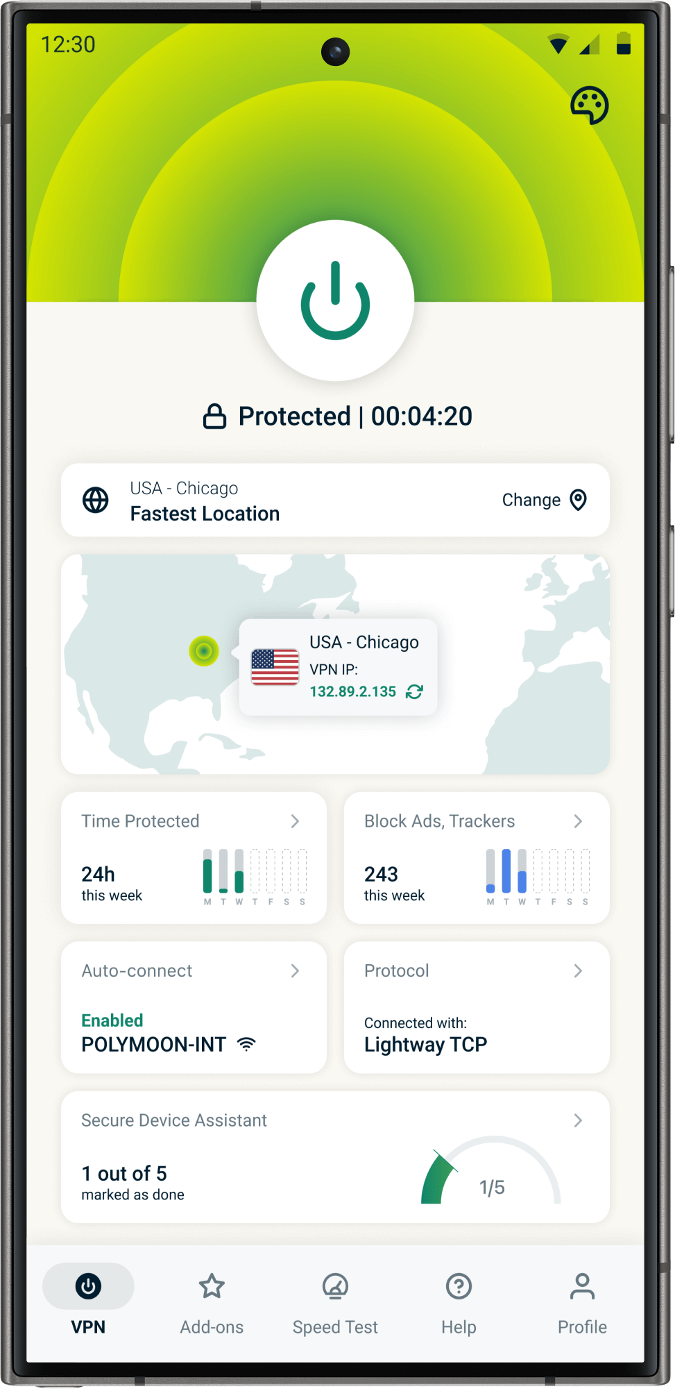 ExpressVPN mobile application interface